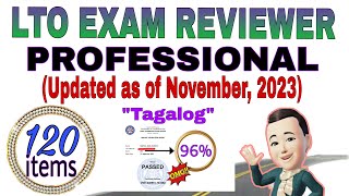 LTO EXAM REVIEWER FOR PROFESSIONAL DRIVERS LICENSE 2023 120 ITEMS TAGALOG [upl. by Kellie]