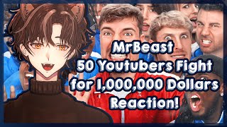 MrBeast 50 Youtubers Fight for 1000000 Dollars Reaction  JaykunVT Reacts  Vtuber Reaction [upl. by Hallutama556]