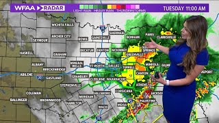 UPDATE Tracking severe storms coming through North Texas on Tuesday [upl. by Pinsky434]