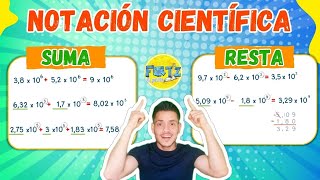 SUMA Y RESTA EN NOTACION CIENTIFICA [upl. by Anovad]