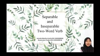 Separable and Inseparable TwoWord VerbVocabulary 2 [upl. by Neelat]