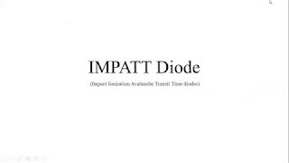 IMPATT Diode [upl. by Alegnaed]