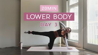 Day 3  1 Month Pilates Plan  20MIN thigh amp booty Pilates  tone amp lengthen [upl. by Kuo]