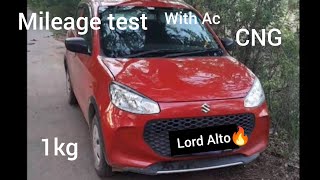 Alto k10 CNG Mileage TestHighwayWith AC1kg TestAlto K10 VxiSCNGunbelievable Result🥵 [upl. by Chapel]