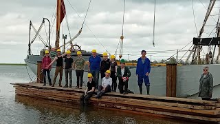 Thames sailing barge Blue Mermaid delivers timber stack under sail for Ardwina restoration [upl. by Atinrehs]