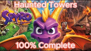 Spyro the Dragon Reignited Trilogy  Haunted Towers  100 Complete Gameplay [upl. by Elleyoj368]