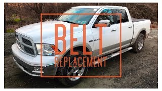 2010 Dodge Ram Serpentine Belt Replacment [upl. by Ayyidas]