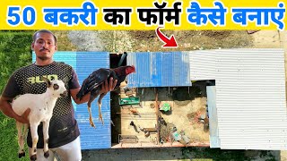 कम खर्चे में 50 बकरी का फॉर्म कैसे बनाएं  Low cost goat farm shed design [upl. by Dav231]