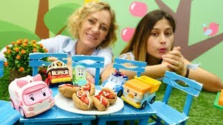 Oyuncak Kafe Robocar Poli ve diğer araba oyunları [upl. by Anividul]