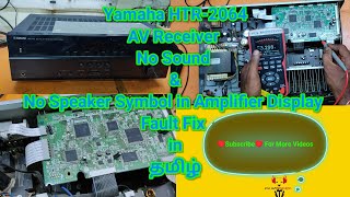 Yamaha HTR2064 AV Receiver No Sound Output and No Speaker Symbol in Amplifier Display Fault Fixing [upl. by Chard]