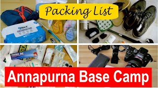 Annapurna Base Camp Trek Packing List a comprehensive guide [upl. by Notsnorb402]