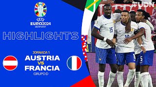 HIGHLIGHTS  Austria vs Francia  UEFA EURO 2024  J1  TUDN [upl. by Naget]