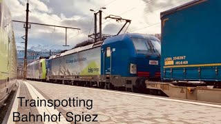 LKW Walter Zug mit Doppeltraktion  Bahnhof Spiez [upl. by Noletta226]