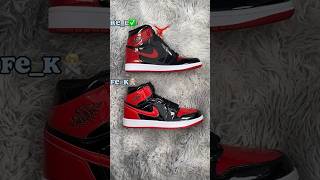 Real Vs Fake Patent Bred Jordan 1 🖤❤️ sneakerhead sneakers viral [upl. by Ayimat]