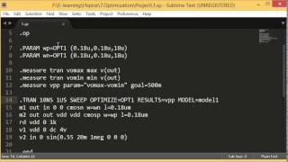 7Optimizating in HSPICE [upl. by Walke617]