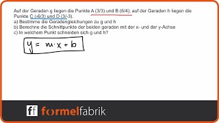 Lineare Funktionen Funktionsgleichung bestimmen Nullstellen und Schnittpunkt [upl. by Lovett]