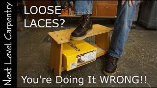 How to Tie Workboot Laces so they STAY Tied [upl. by Amund]