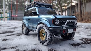 Tamiya CC02 Ford Bronco Winter Snow Run 2023 tamiyatamiyarcfordbronco タミヤ cc02 ラジコン rcca [upl. by Ozmo]