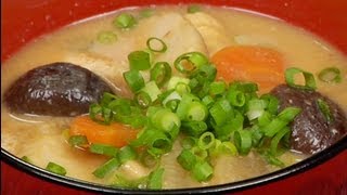 How to Make Nattojiru Vegetable Miso Soup with Fermented Soybean Paste Recipe  Cooking with Dog [upl. by Sibley]