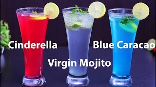 Cinderella Mocktail  Virgin Mojito  Blue Curacao [upl. by Adnoved]