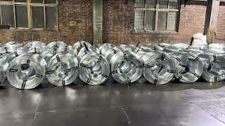 hot dipped galvanized wire coil factory production for export wirefactory galvanizedwire [upl. by Shandy]