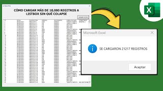 Cómo Cargar Datos a un Listbox en Excel Más de 10000 REGISTROS✅ [upl. by Shue]