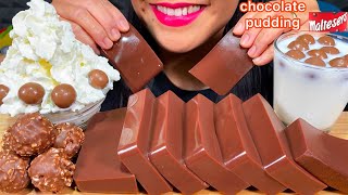 ASMR CHOCOLATE PUDDING MOUSSE CAKE MALTESERS WHIPPED CREAM FRESH MILK MASSIVE Eating Sounds [upl. by Naujd]