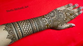 Full back hand wedding mehndi designs [upl. by Leaper]