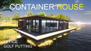 Modern Shipping Container House Gym Office Rooftop Golf Putting amp More [upl. by Chader]