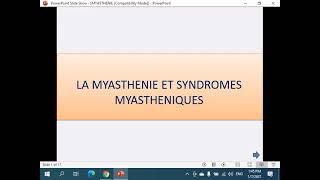 Myasthenie Et Syndrome Myasthenique Dr Serairi [upl. by Slocum]