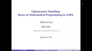 Optimization Modelling  Basics of Mathematical Programming in AMPL 13 [upl. by Quickel]