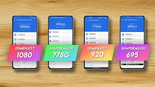 Dimensity 1080 Vs Snapdragon 778G Vs Dimensity 920 Vs Snapdragon 695  Antutu Score amp Specification [upl. by Marianna227]