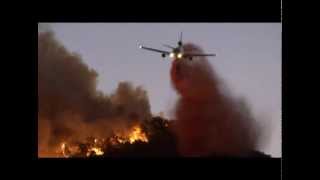 10 Tanker Drop in 2011 Canyon Fire [upl. by Ardeahp]