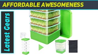 Upgrade Stackable Microgreens Fresh Organic Bean Seed Sprouter Tray for Fast Seed Germination [upl. by Yerbua]