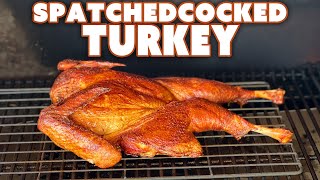 Spatchcocked Turkey On A Pellet Grill [upl. by Netsew]