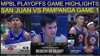 PAMPANGA GIANT LANTERNS VS SAN JUAN KNIGHTS  MPBL PLAYOFFS NORTH DIVISION FINALS GAME 1 [upl. by Blain]