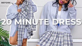 How To Make A Cute Dress in 20 Minutes  Beginner DIY Sewing Upcycle [upl. by Ainwat423]