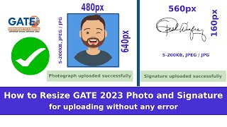 GATE 2023 Photo and Signature Resize Convert amp Compress  PC  Mobile  Free Online Tool for GATE [upl. by Nired]