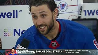 Vincent Trochecks 2OT Game Winning Goal Rangers Radio Call [upl. by Narrat]