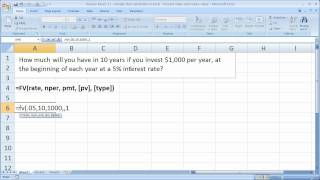 Finance Basics 11  Annuity Due Calculation in Excel  Present Value and Future Value [upl. by Yrral270]