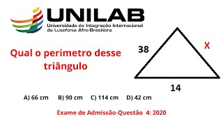 Questão 4  exame de Matemática  2020  UNILAB RESOLUÇÃO [upl. by Ahsimik820]