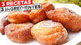 3 Postres Sin Horno Fáciles y Rápidos con 3 INGREDIENTES 🥯😍 [upl. by Olympium]