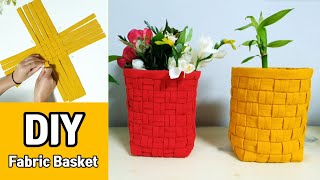 How to Make a Woven Fabric Basket  Wicker fabric basket sewing tutorial  Interesting sewing ideas [upl. by Aramaj663]