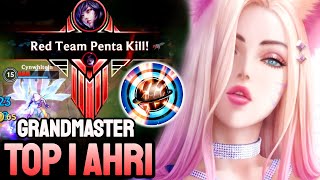 WILD RIFT PENTAKILL AHRI  TOP 1 AHRI GAMEPLAY  GRANDMASTER RANKED [upl. by Ibson]