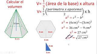 VOLUMEN DE UNA PIRÁMIDE HEXAGONAL SIN APOTEMA EN SU BASE [upl. by Leugimesoj]