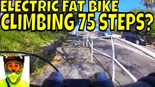 Bafang BBSHD climbing 75 steps throttle only  Electric Fat Bike POWEEERR [upl. by Colt]