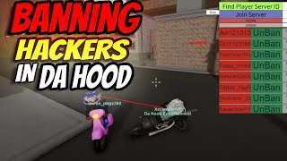 BANNING HACKERS IN DA HOOD AS MOD THEY CANNOT HIDE [upl. by Bushey]