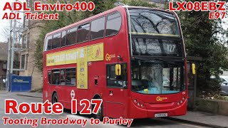 GoAhead London Route 127 to Purley Station  ADL Enviro400 LX08EBZ E97 [upl. by Stasny]