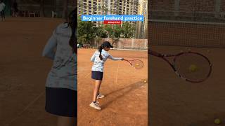 Beginner forehand practice tennis tennisacademy claycourt [upl. by Heber]