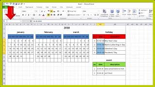 Create Calendar in Excel [upl. by Nillor]